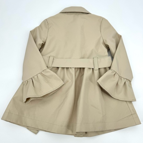 TARAHI Fit and Flare Ruffle Cuff Trench Coat - Picture 4 of 7